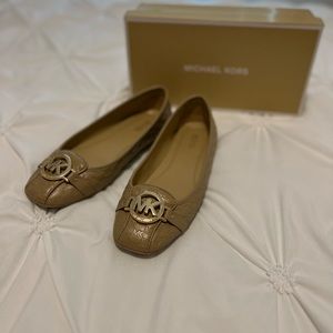Michael Kors Fulton Logo Embossed Faux Leather Moccasin